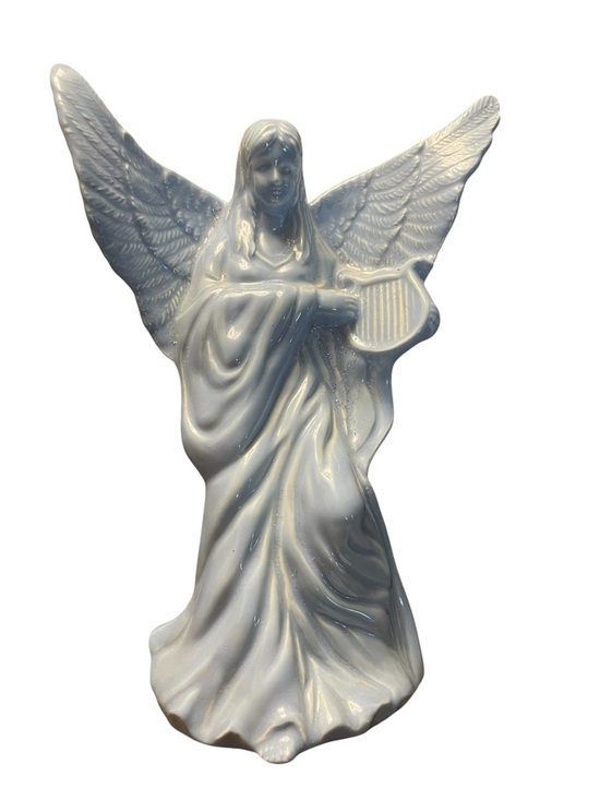 Other - Beautiful Vintage 1970’s Baby Blue Ceramic Angel Figurine with Harp. Like new!